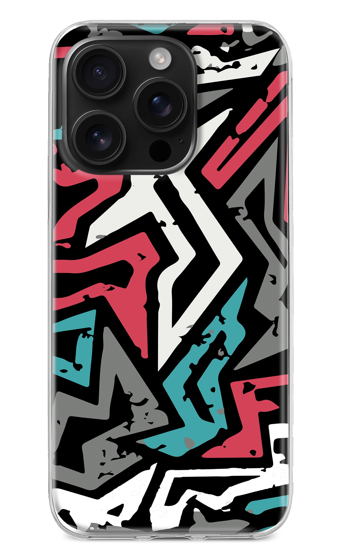 Geometric Graffiti iPhone 16 Pro Back Cover