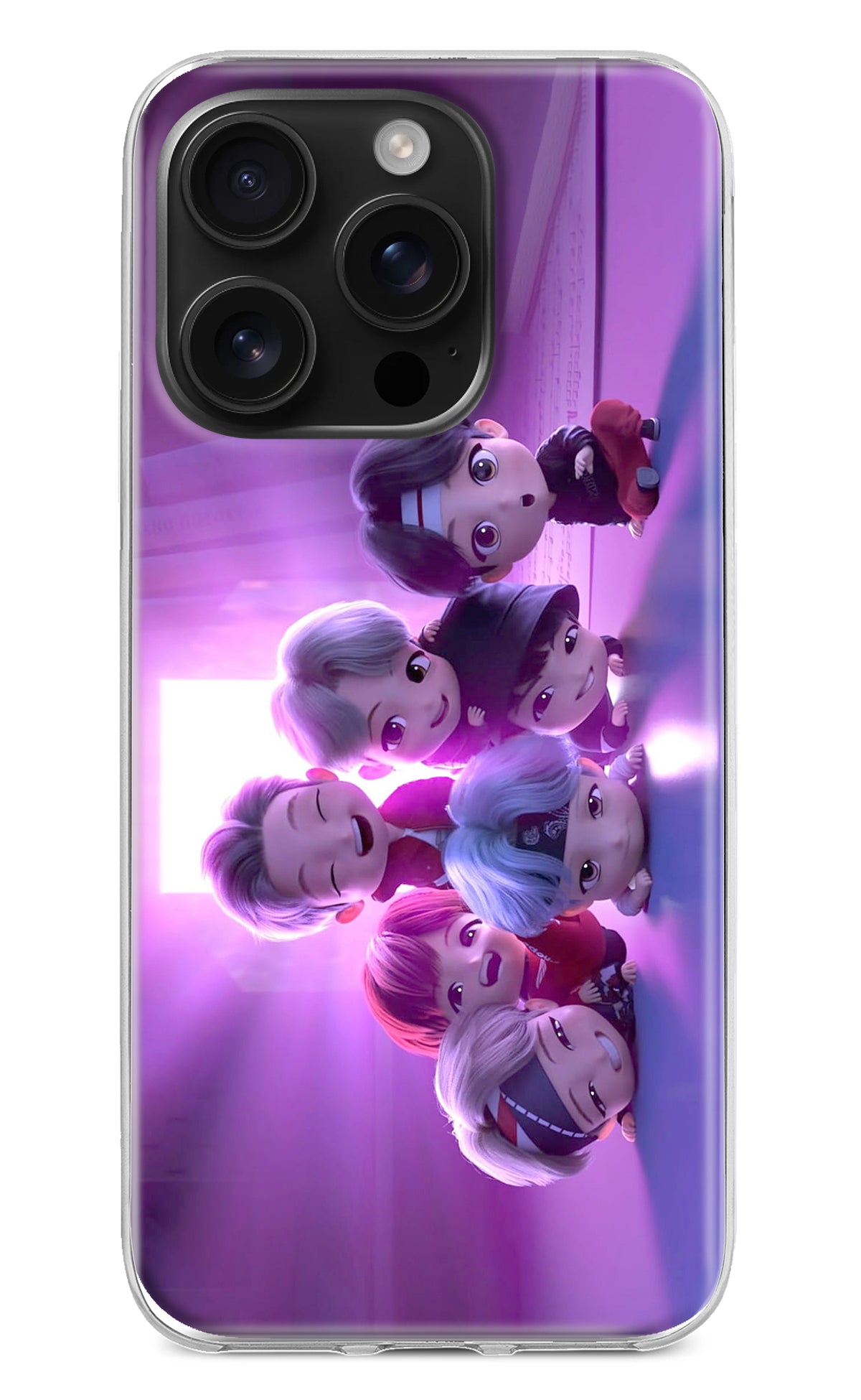 BTS Chibi iPhone 16 Pro Back Cover