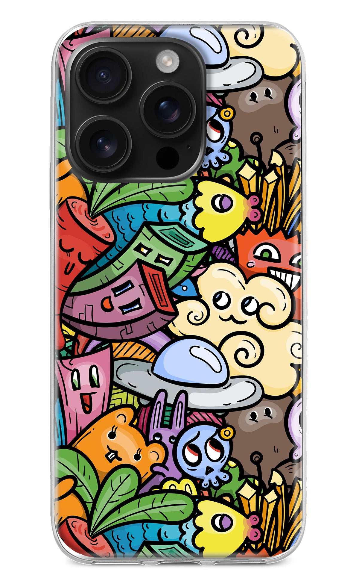 Veggie Doodle iPhone 16 Pro Back Cover