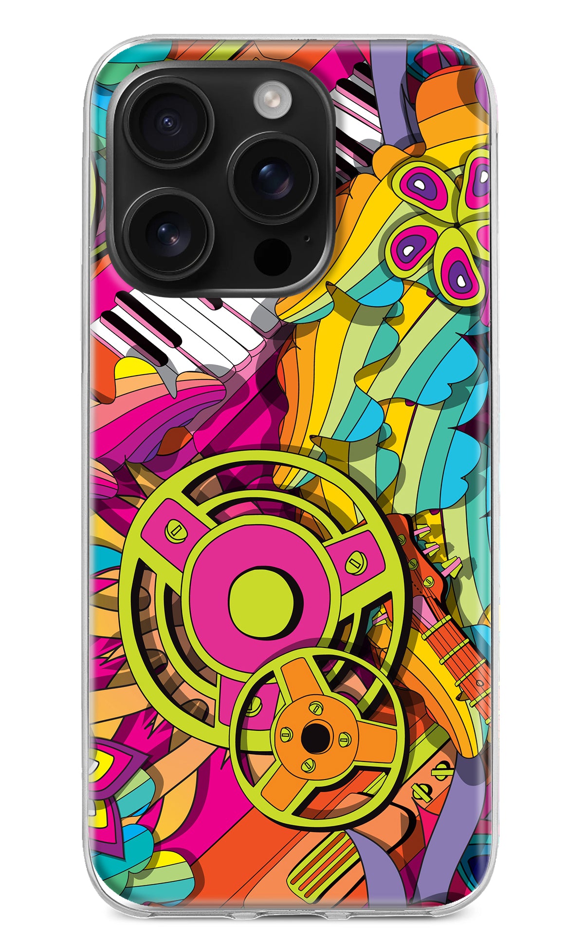 Music Doodle iPhone 16 Pro Back Cover