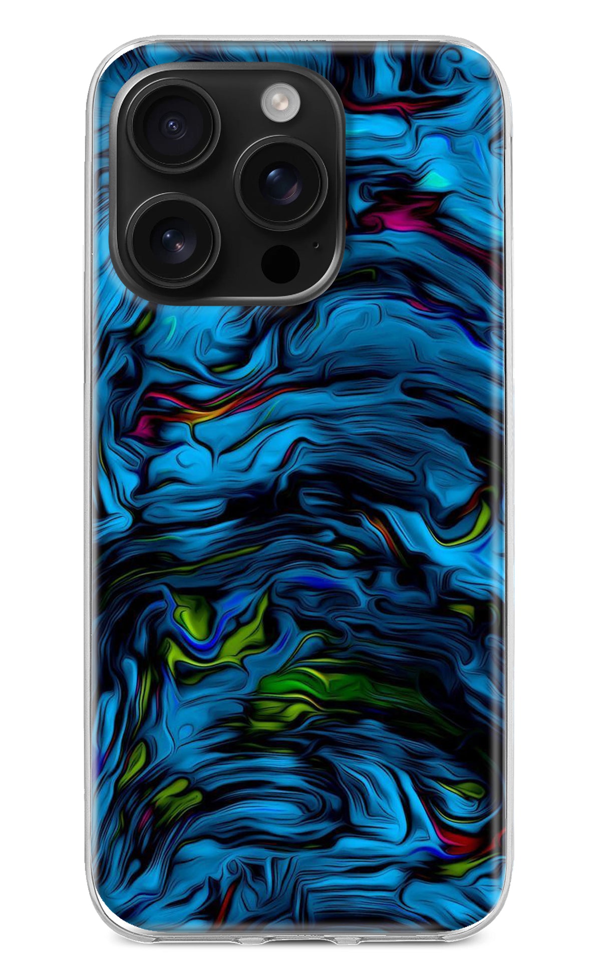 Dark Blue Abstract iPhone 16 Pro Back Cover