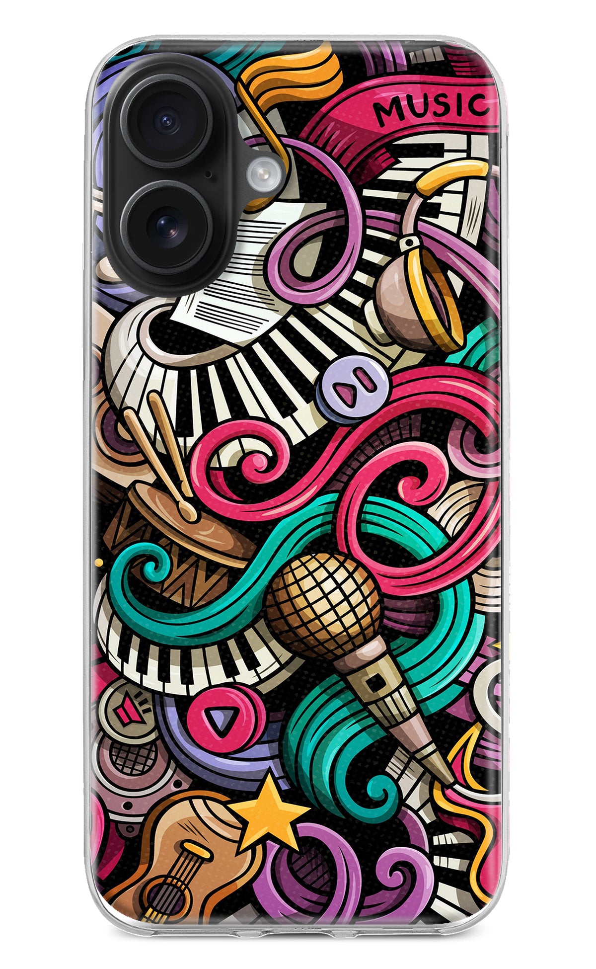 Music Abstract iPhone 16 Plus Back Cover