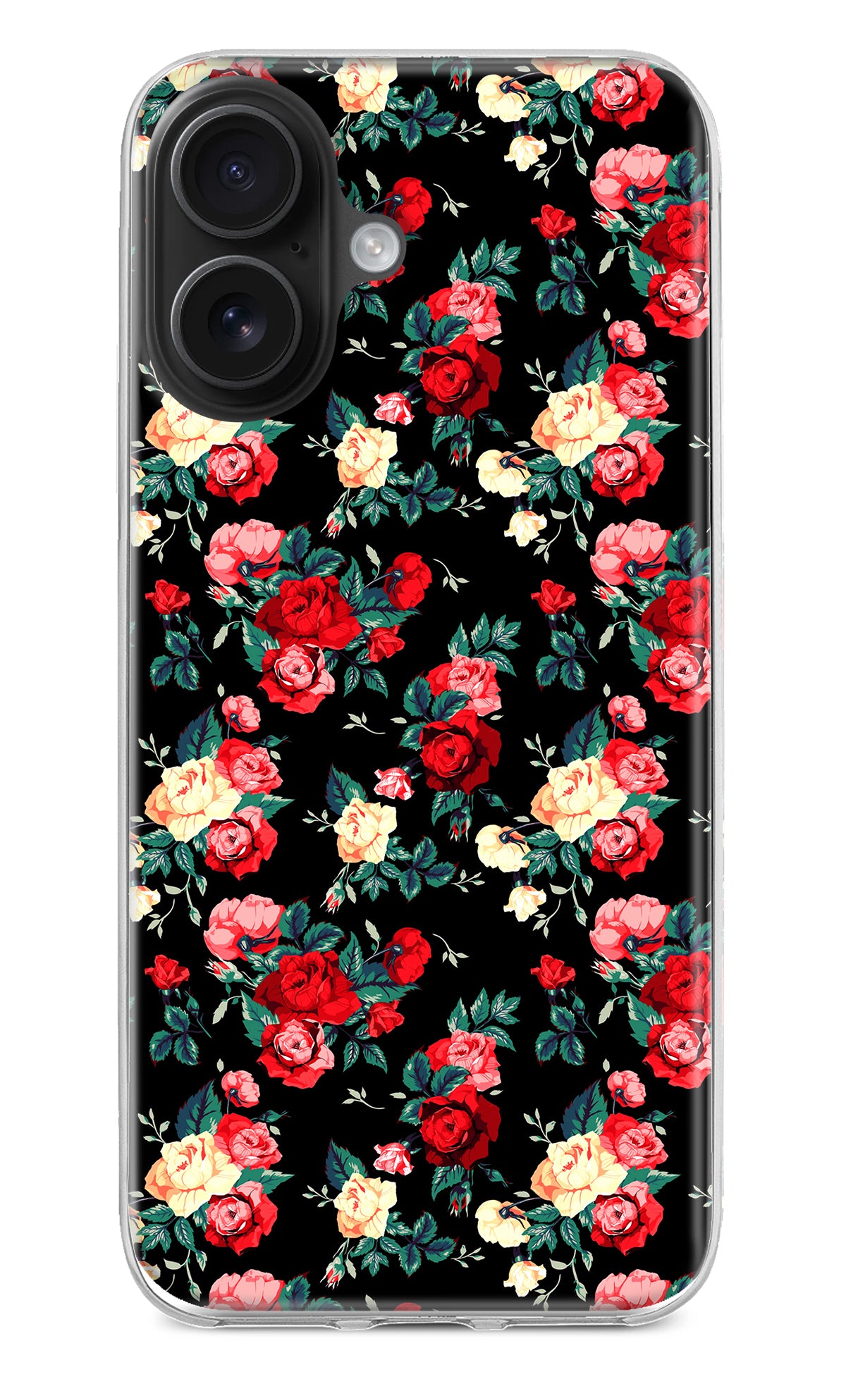 Rose Pattern iPhone 16 Plus Back Cover