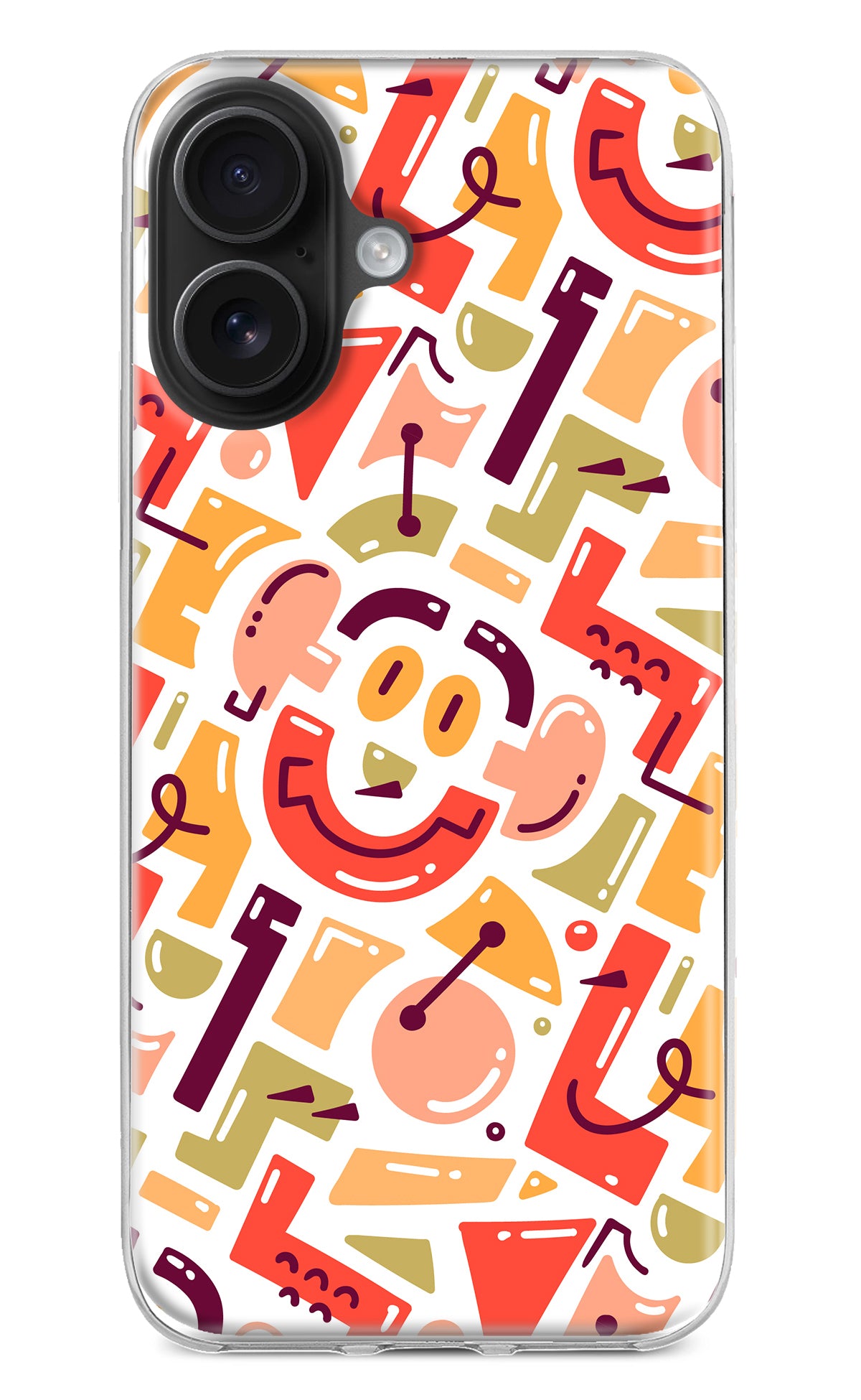 Doodle Pattern iPhone 16 Plus Back Cover