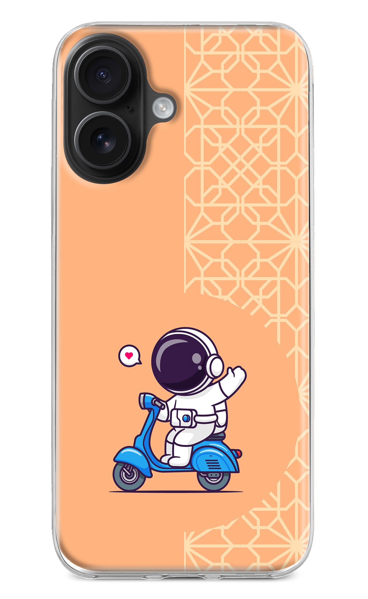 Cute Astronaut Riding iPhone 16 Plus Back Cover