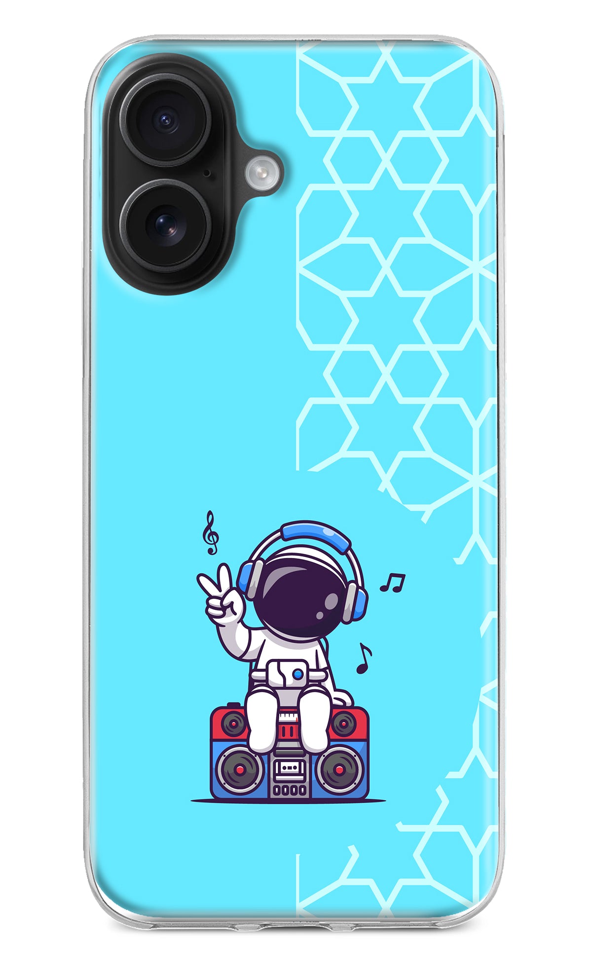 Cute Astronaut Chilling iPhone 16 Plus Back Cover