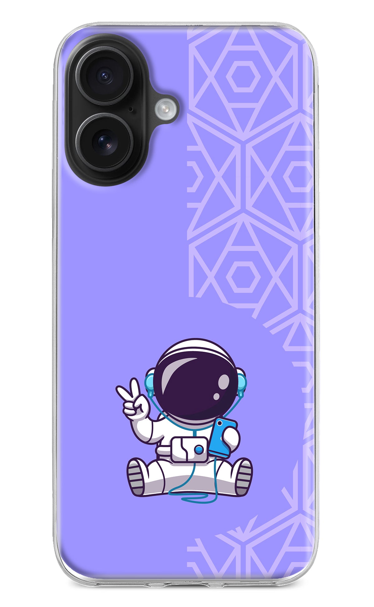 Cute Astronaut Chilling iPhone 16 Plus Back Cover