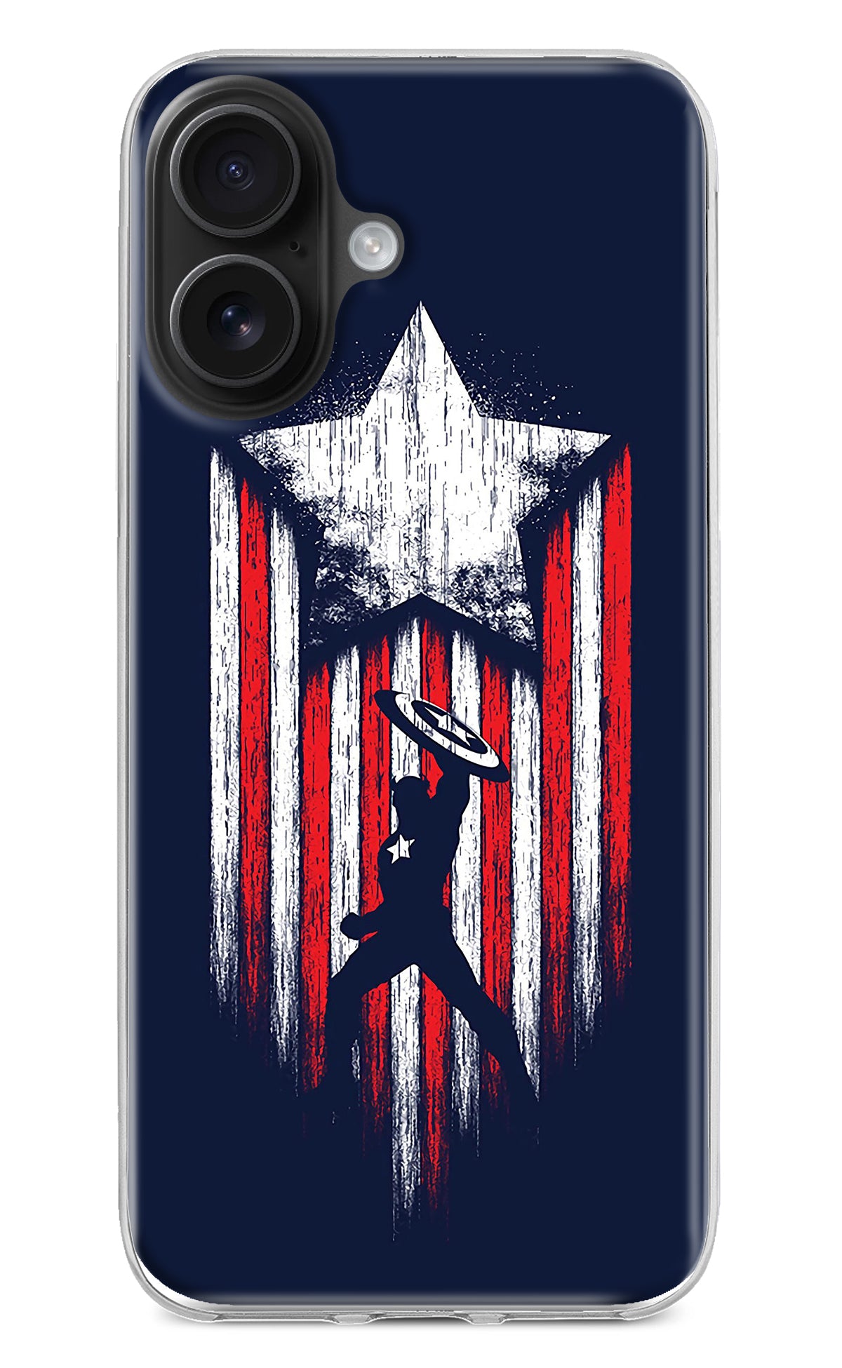 Captain America Marvel Art iPhone 16 Plus Back Cover