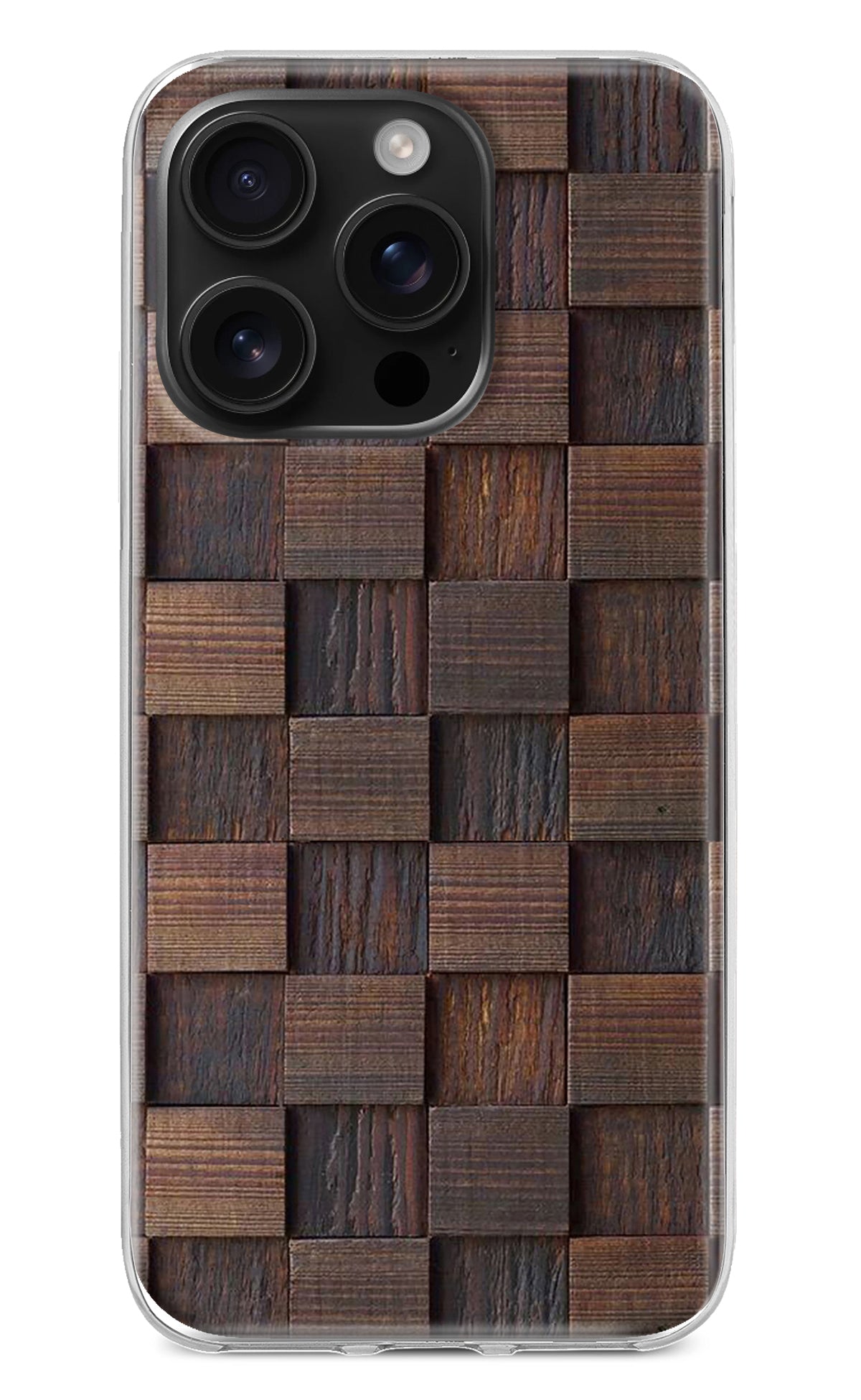 Wooden Cube Design iPhone 16 Pro Max Back Cover