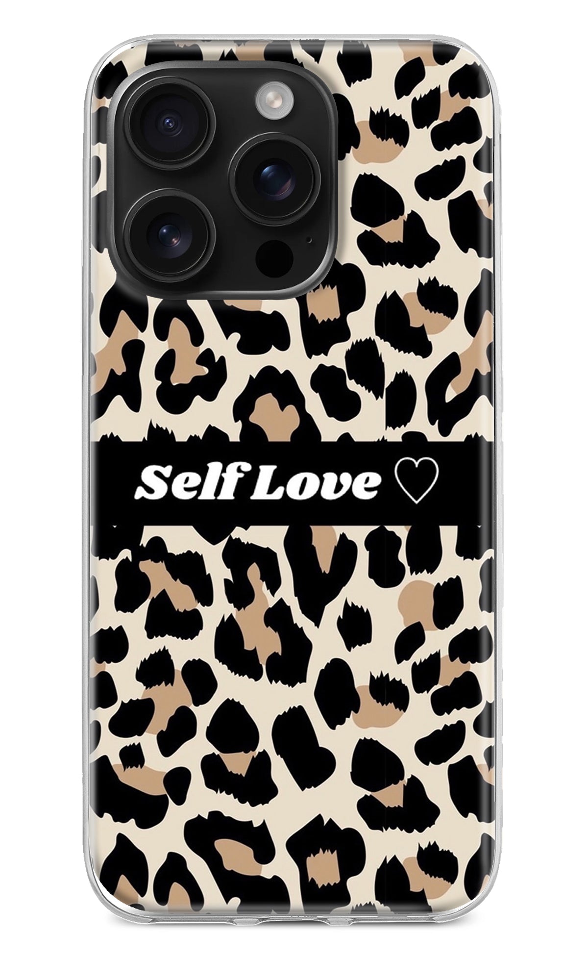 Leopard Print Self Love iPhone 16 Pro Max Back Cover