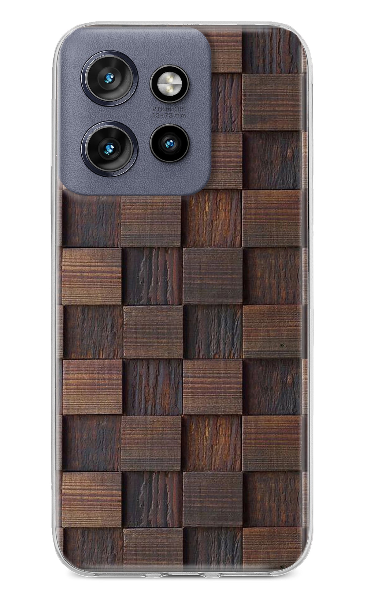 Wooden Cube Design Moto Edge 50 Neo Back Cover