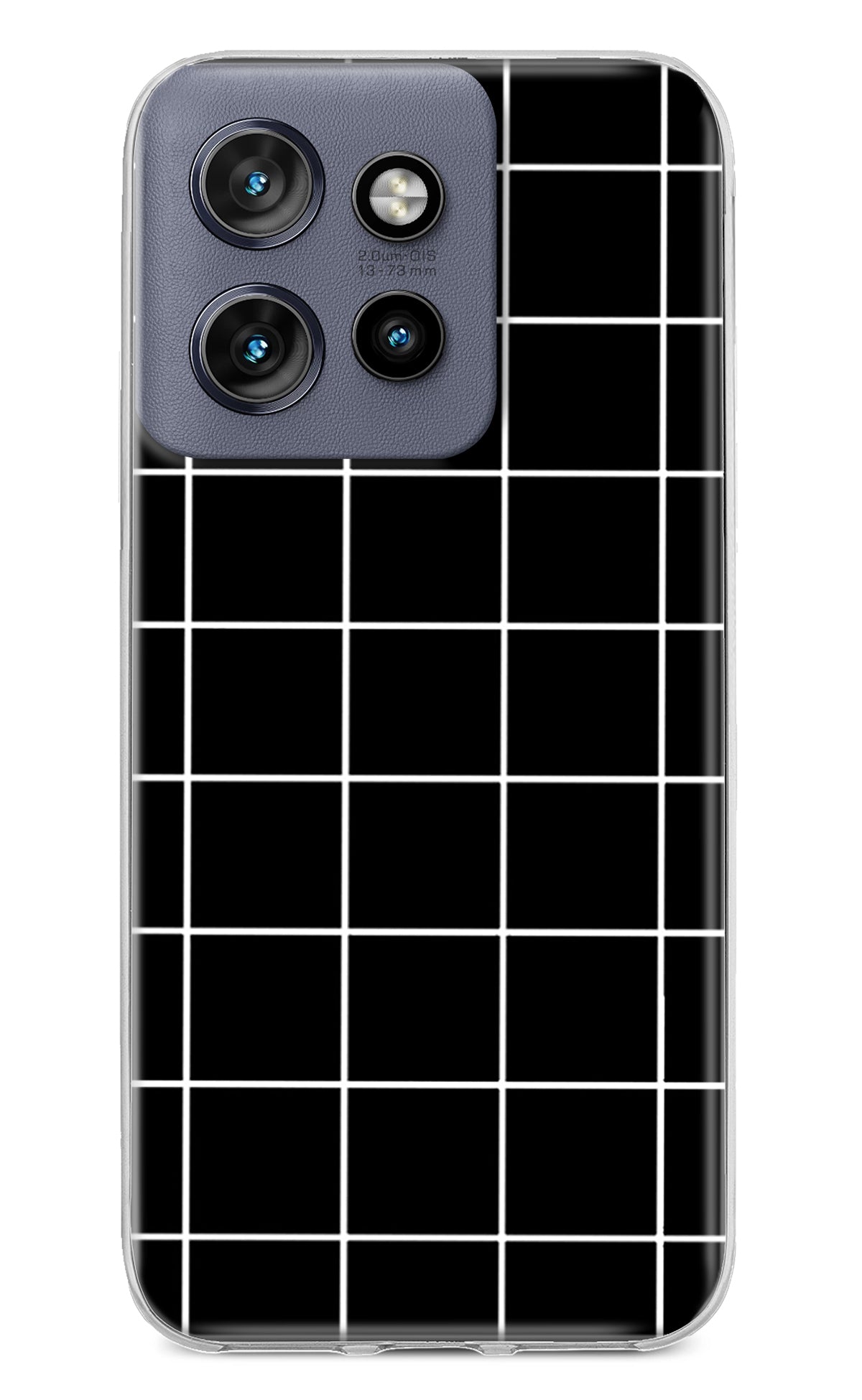 White Grid Moto Edge 50 Neo Back Cover