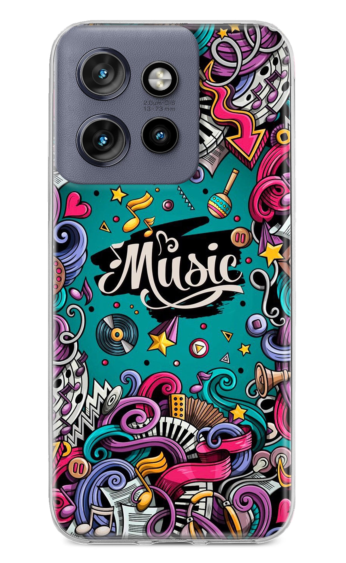 Music Graffiti Moto Edge 50 Neo Back Cover