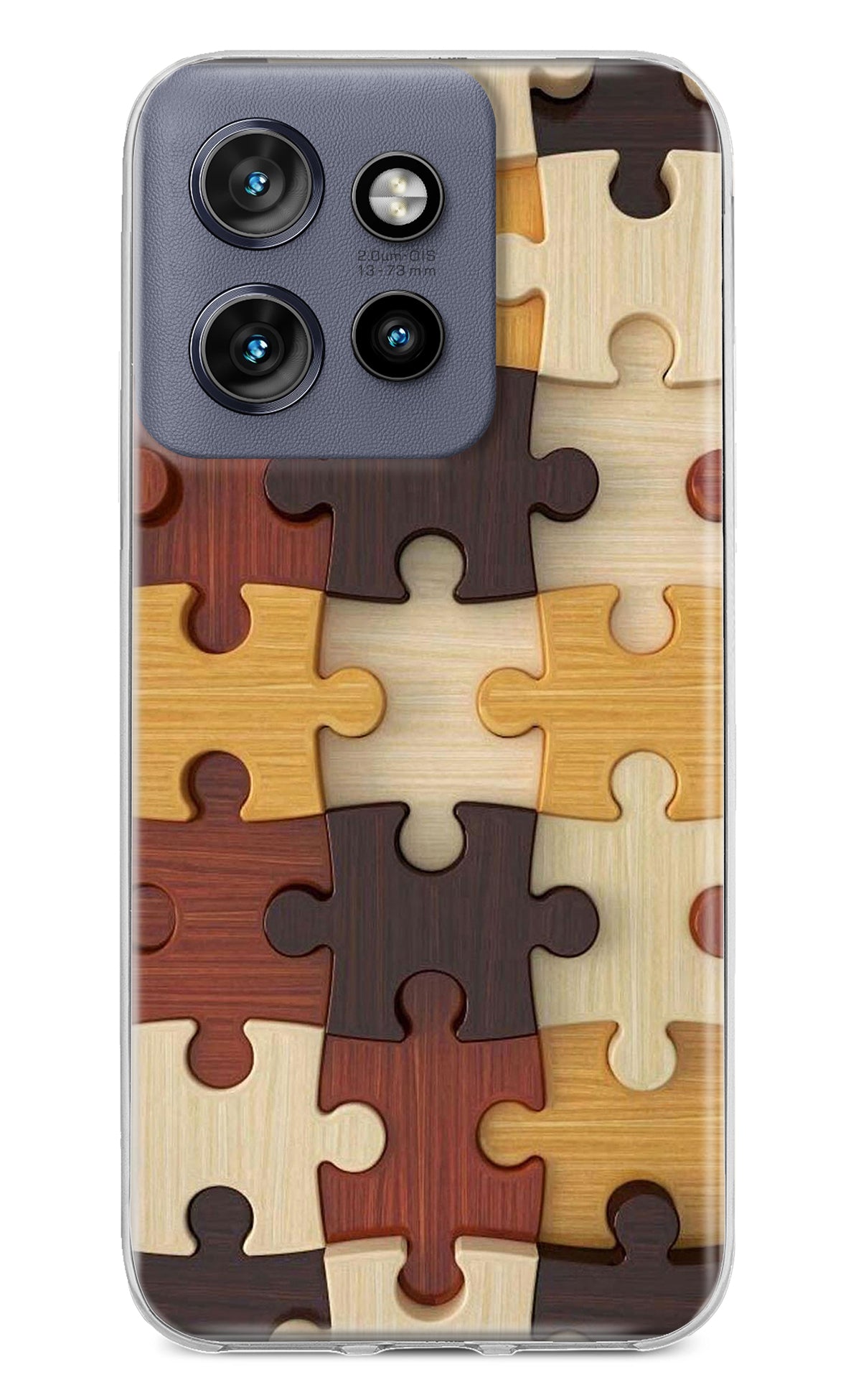 Wooden Puzzle Moto Edge 50 Neo Back Cover