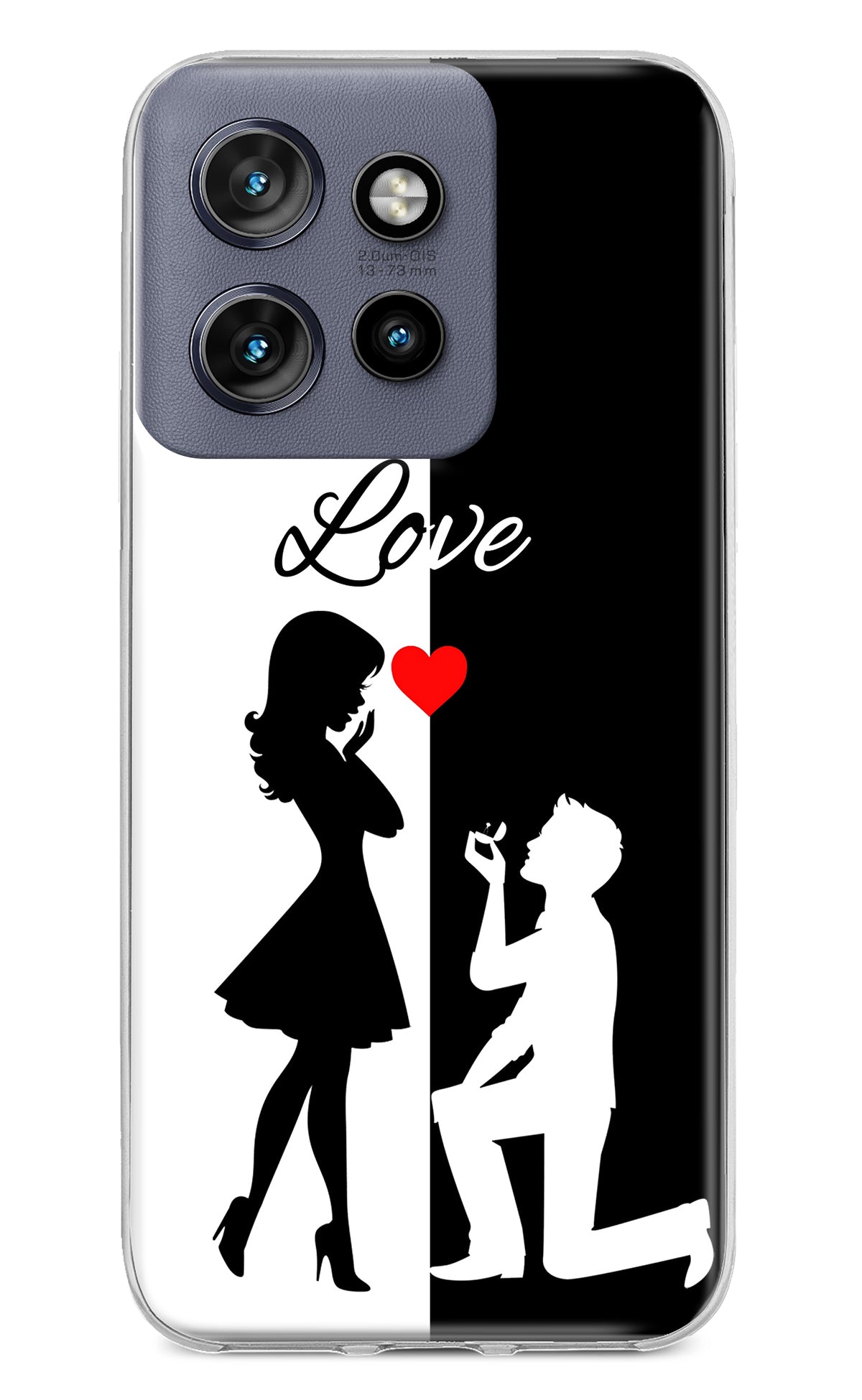 Love Propose Black And White Moto Edge 50 Neo Back Cover