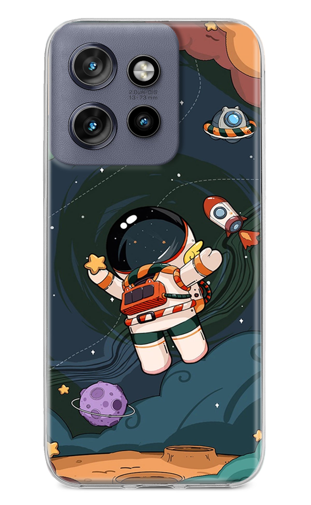 Cartoon Astronaut Moto Edge 50 Neo Back Cover