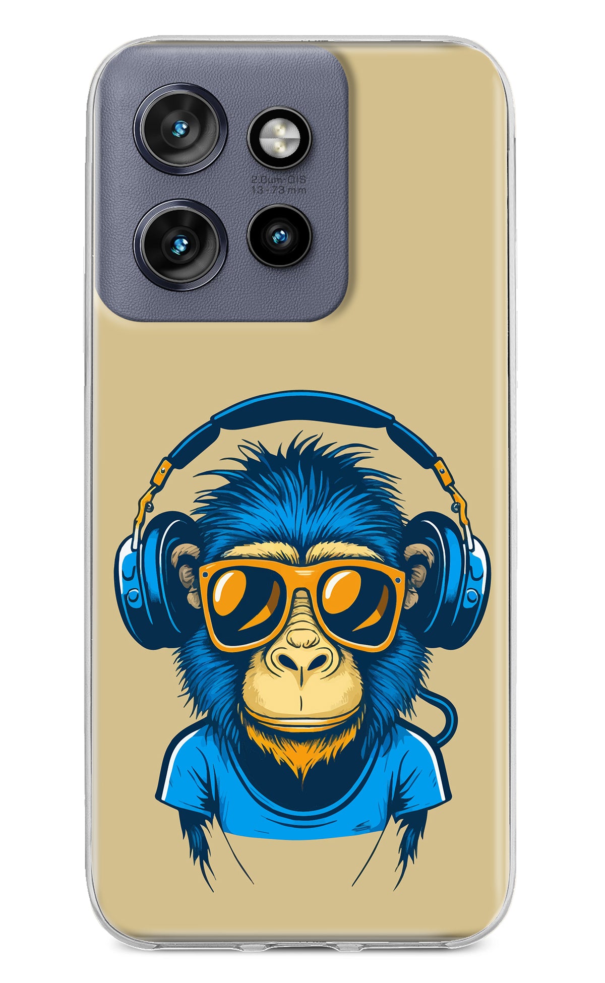 Monkey Headphone Moto Edge 50 Neo Back Cover