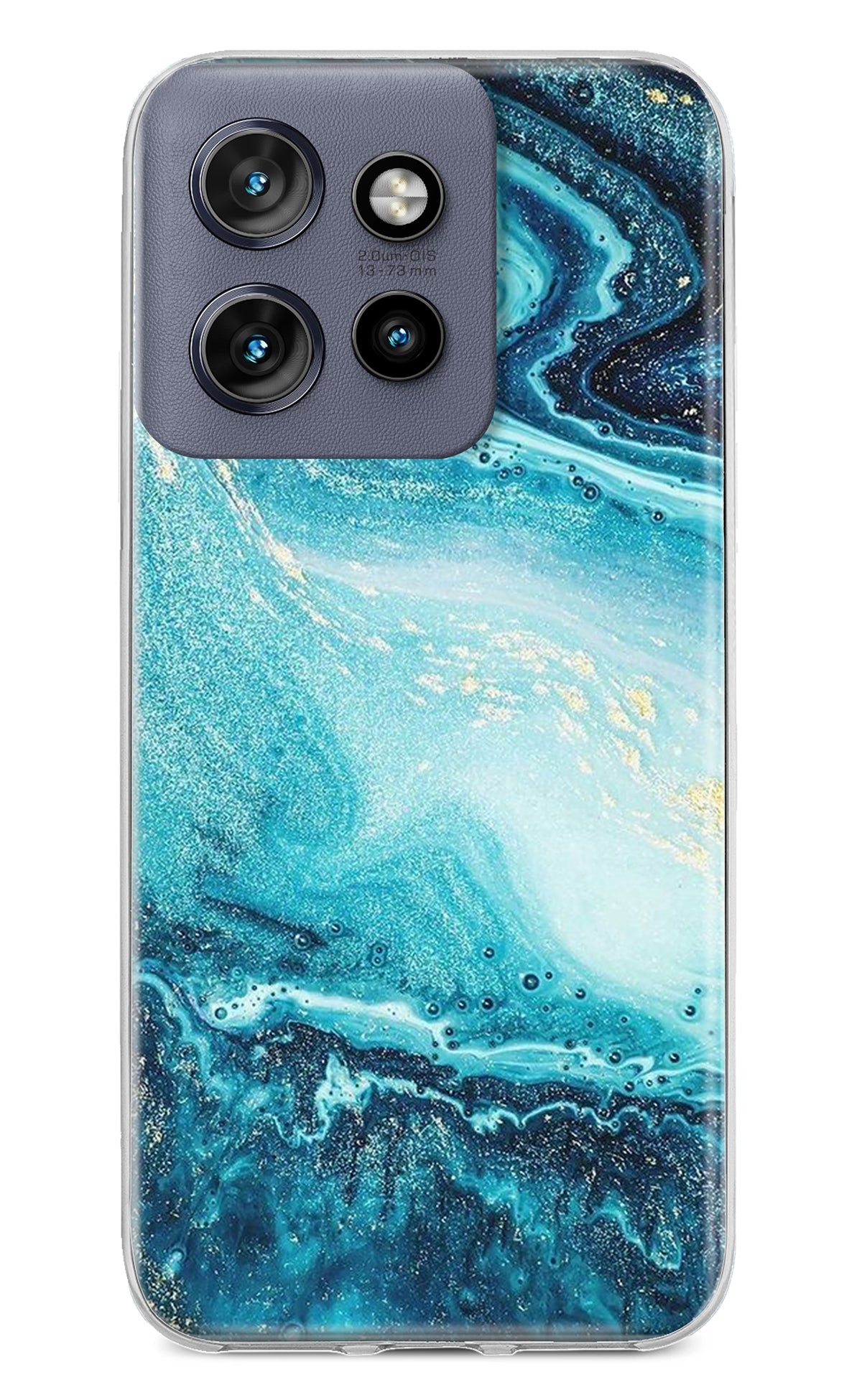 Blue Glitter Marble Moto Edge 50 Neo Back Cover