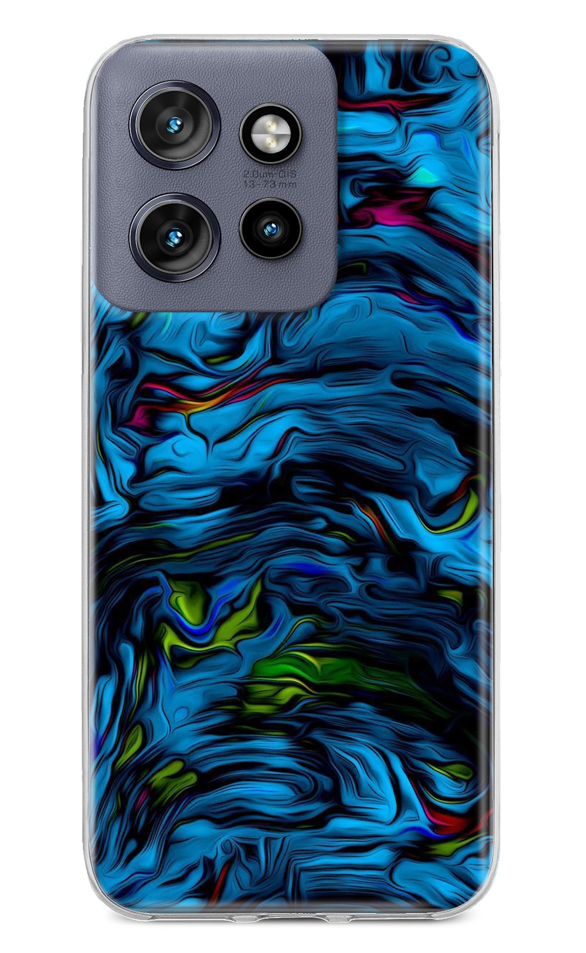 Dark Blue Abstract Moto Edge 50 Neo Back Cover