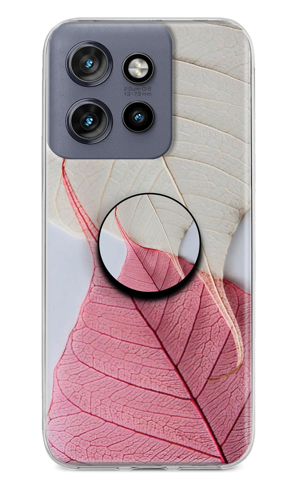 White Pink Leaf Moto Edge 50 Neo Pop Case