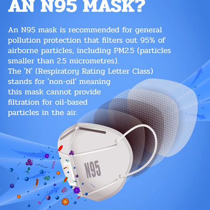N95 Mask (pack of 2) – Protection from Dust, Smoke & Pollution