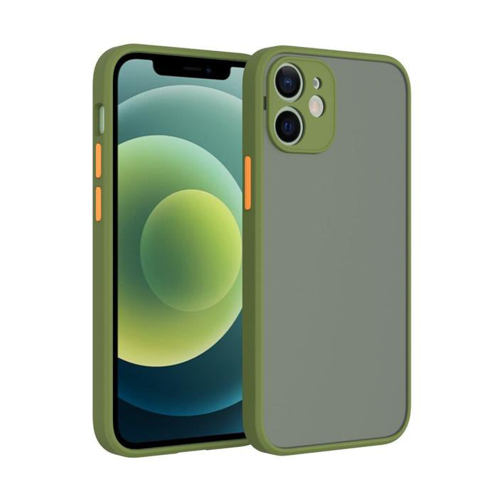 Smoke Silicone iPhone 12 Back Cover - Light Green