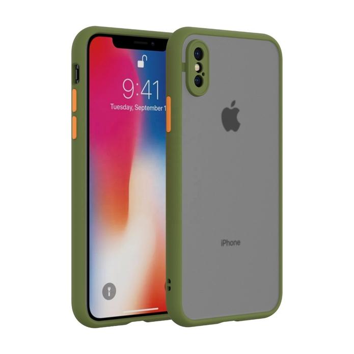 Smoke Silicone iPhone XS Max Back Cover - Light Green