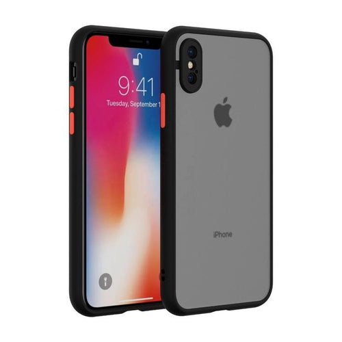 Smoke Silicone iPhone X Back Cover - Black