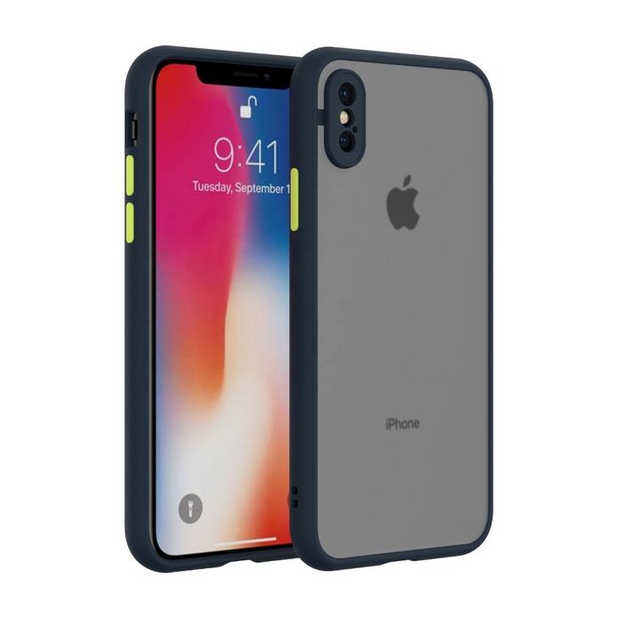 Smoke Silicone iPhone XS Max Back Cover - Blue