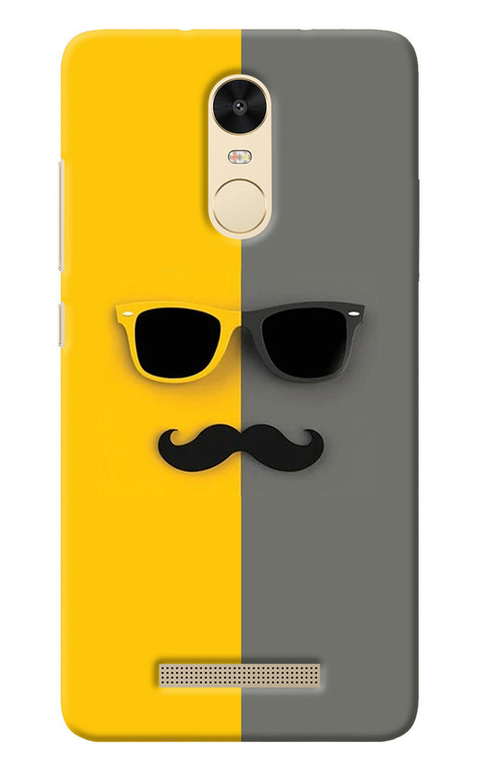Sunglasses with Mustache Redmi Note 3 Back Cover