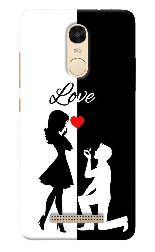 Love Propose Black And White Redmi Note 3 Back Cover