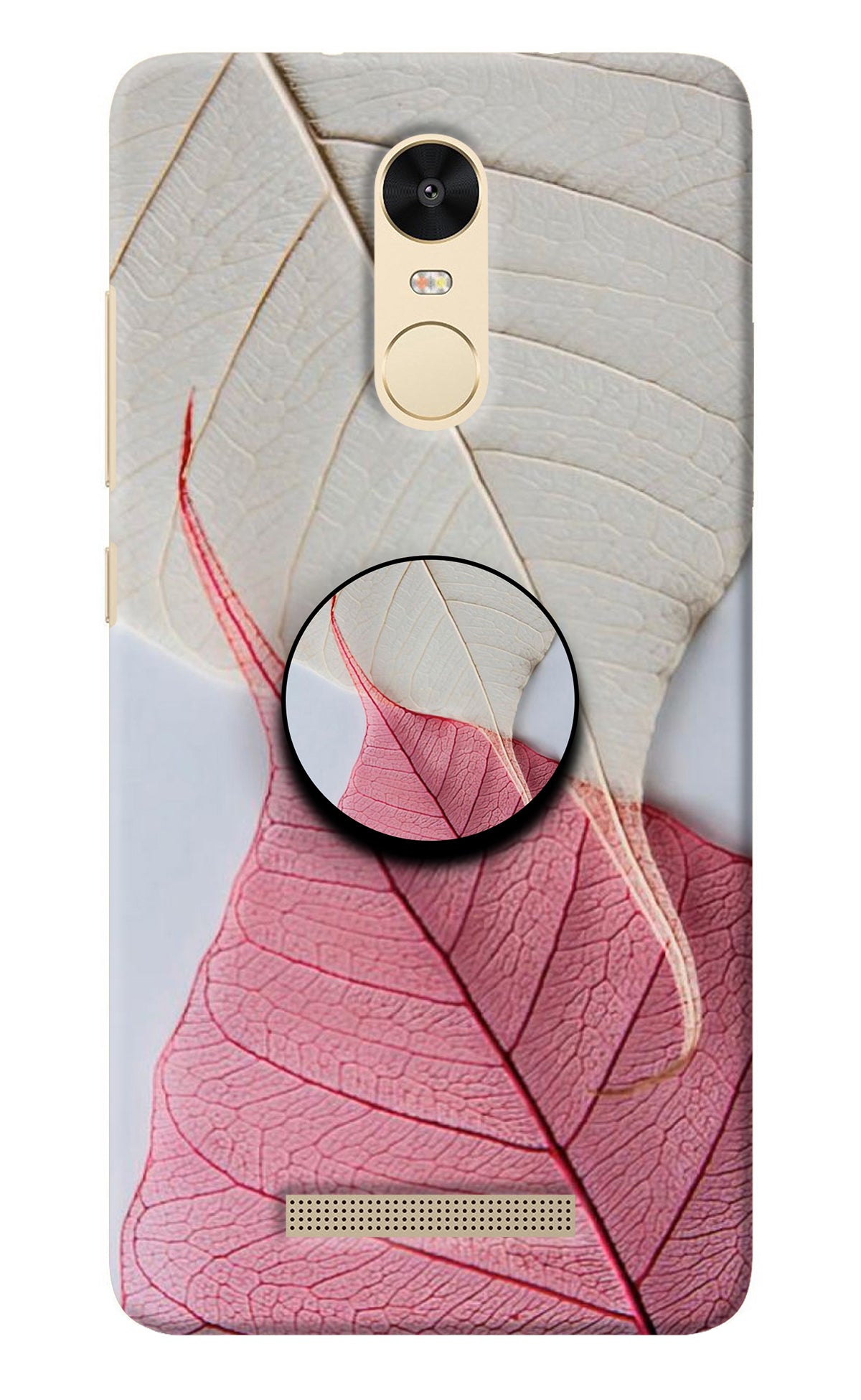 White Pink Leaf Redmi Note 3 Pop Case