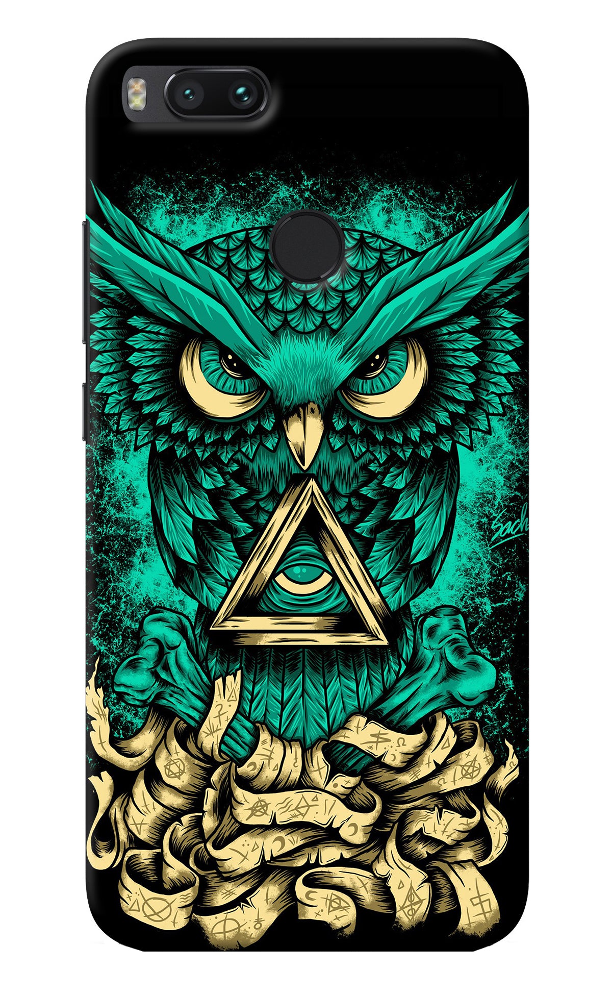 Green Owl Mi A1 Back Cover