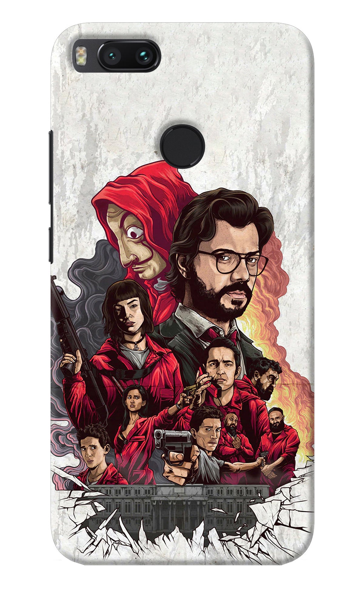 Money Heist Artwork Mi A1 Back Cover