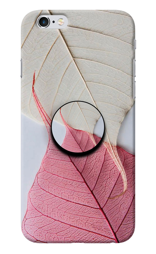White Pink Leaf iPhone 6/6s Pop Case