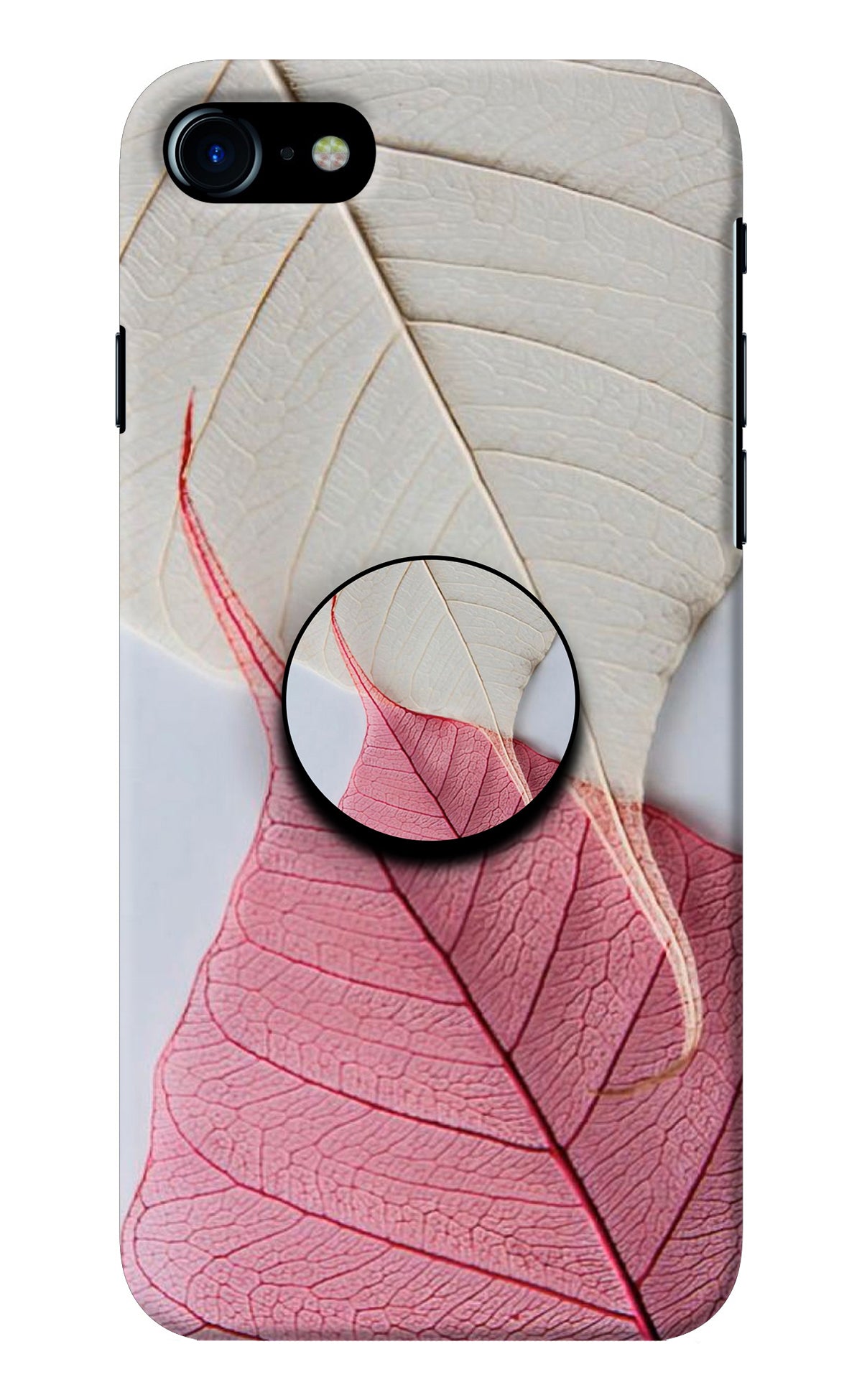 White Pink Leaf iPhone 7/7s Pop Case