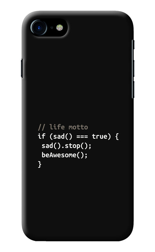 Life Motto Code iPhone 8/SE 2020 Back Cover