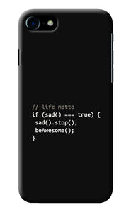 Life Motto Code iPhone 8/SE 2020 Back Cover