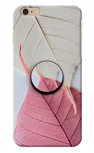 White Pink Leaf iPhone 6 Plus/6s Plus Pop Case