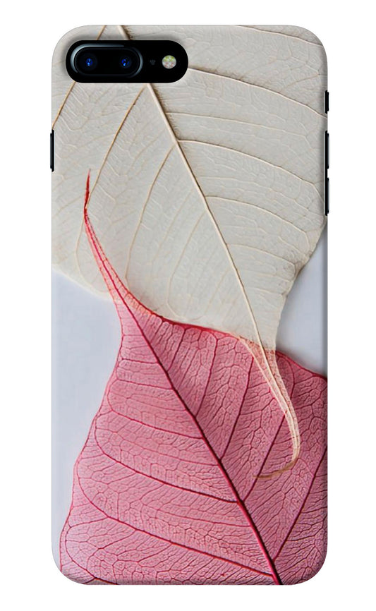 White Pink Leaf iPhone 8 Plus Back Cover