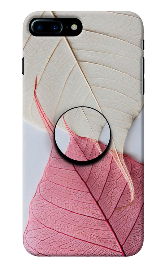 White Pink Leaf iPhone 8 Plus Pop Case