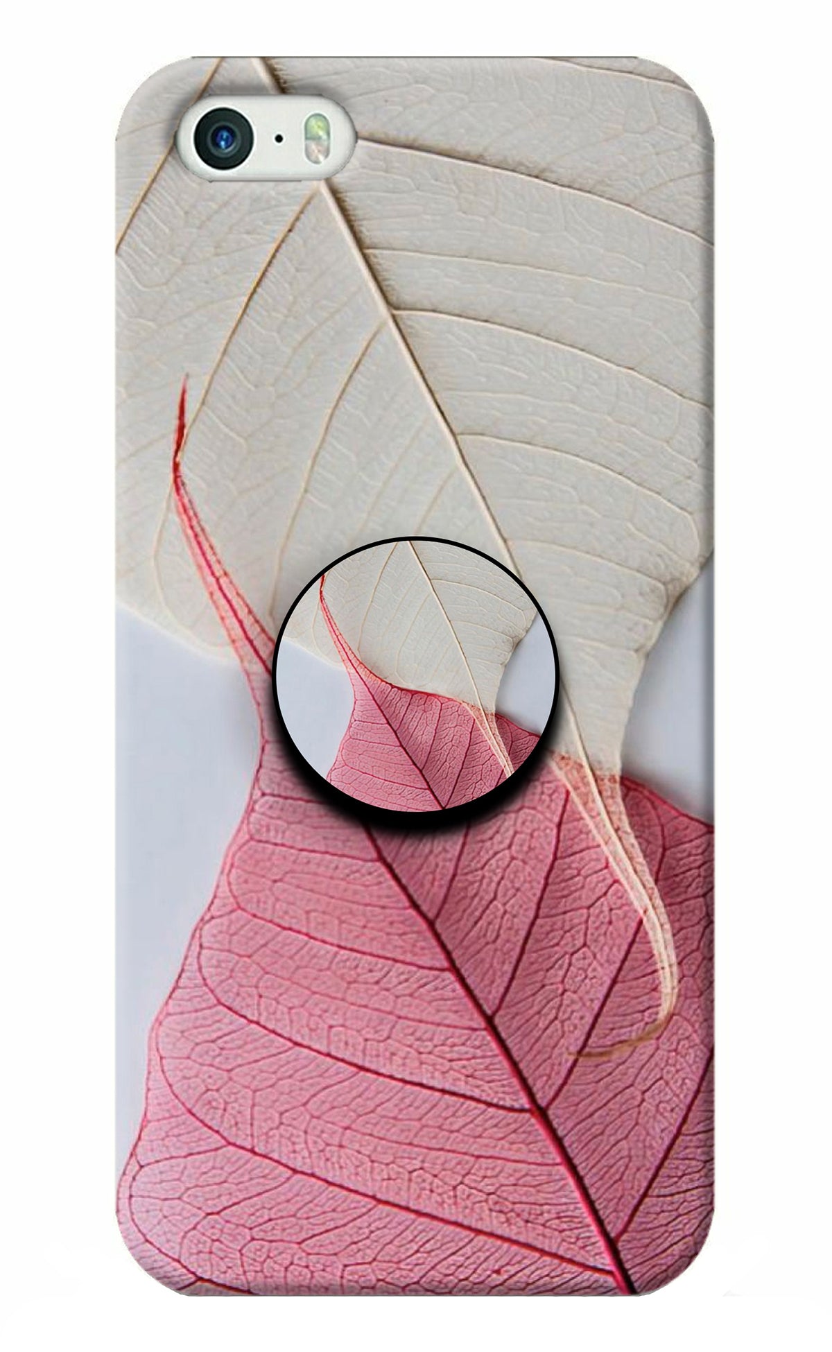 White Pink Leaf iPhone 5/5s Pop Case