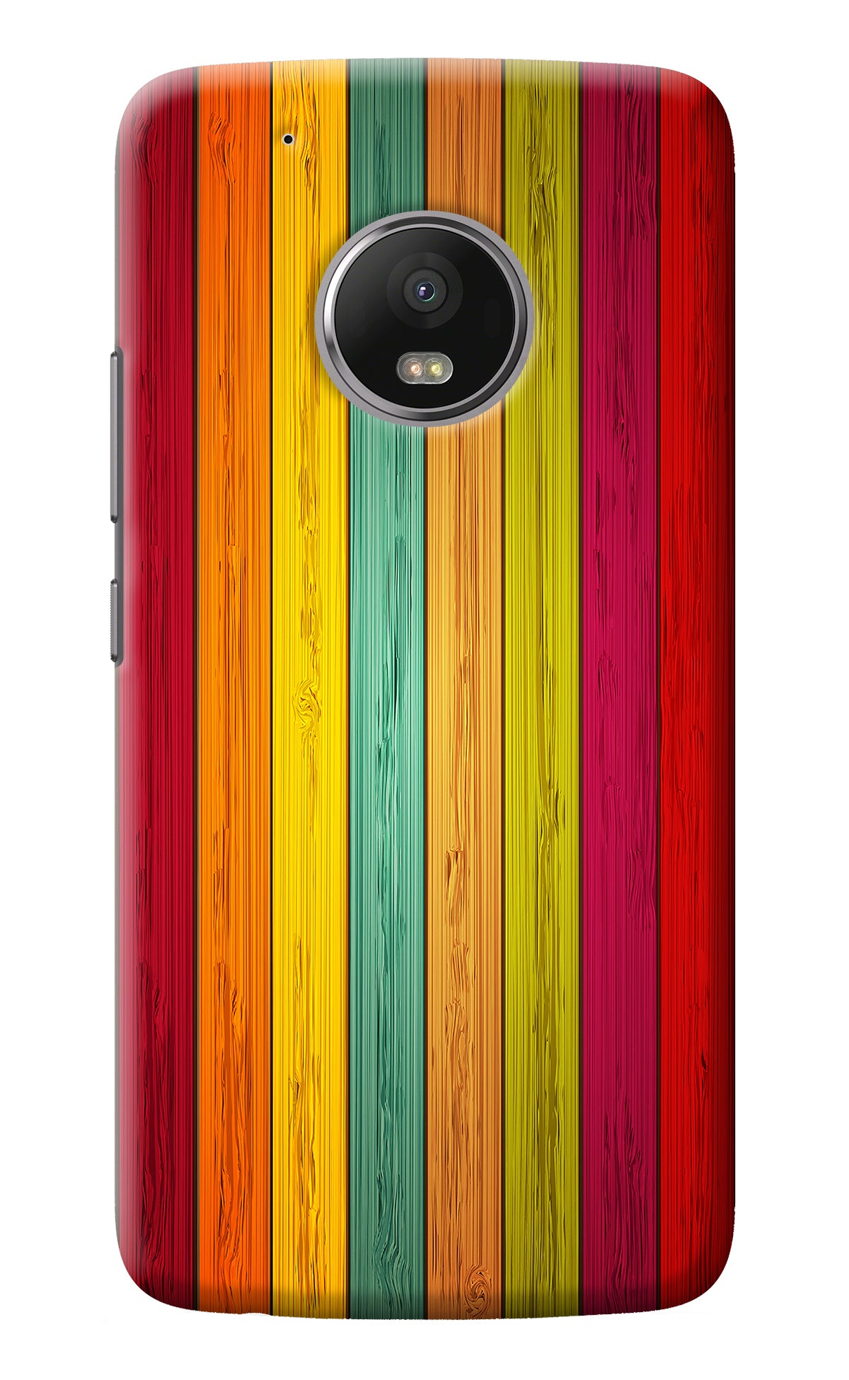 Multicolor Wooden Moto G5 plus Back Cover