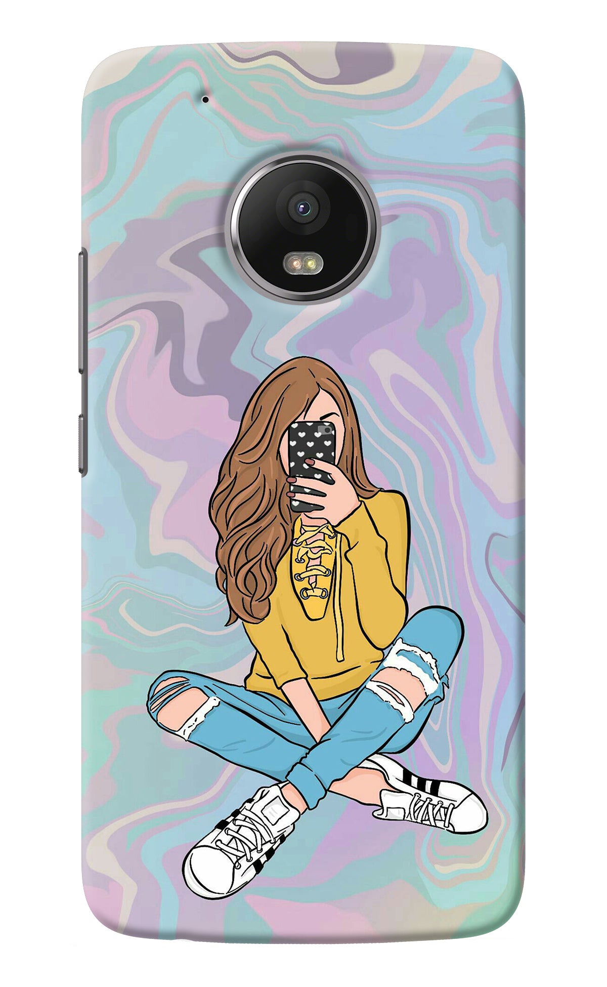 Selfie Girl Moto G5 plus Back Cover