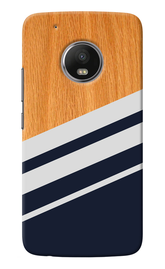 Blue and white wooden Moto G5 plus Back Cover