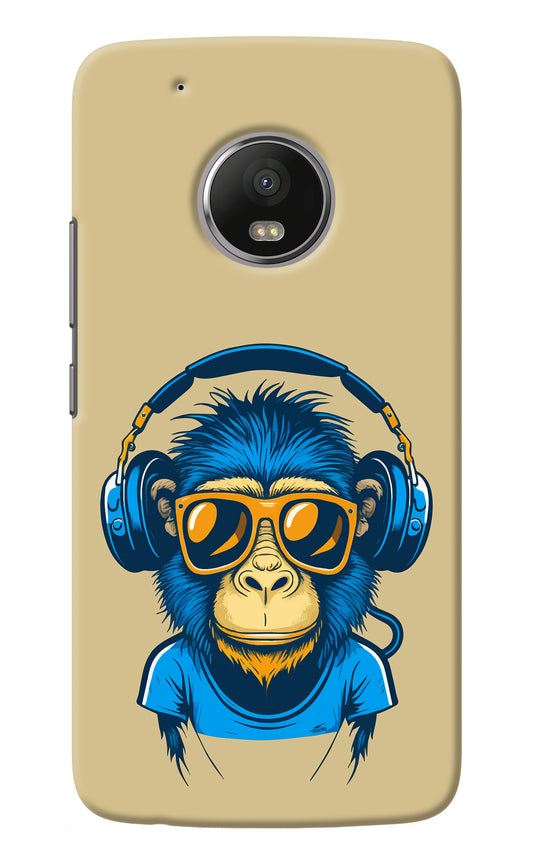 Monkey Headphone Moto G5 plus Back Cover