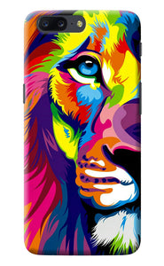 Lion Half Face Oneplus 5 Back Cover