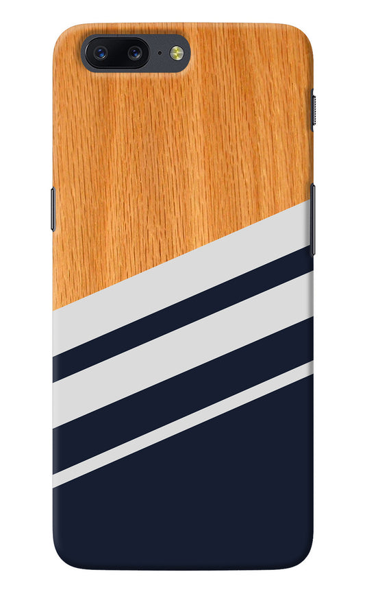 Blue and white wooden Oneplus 5 Back Cover
