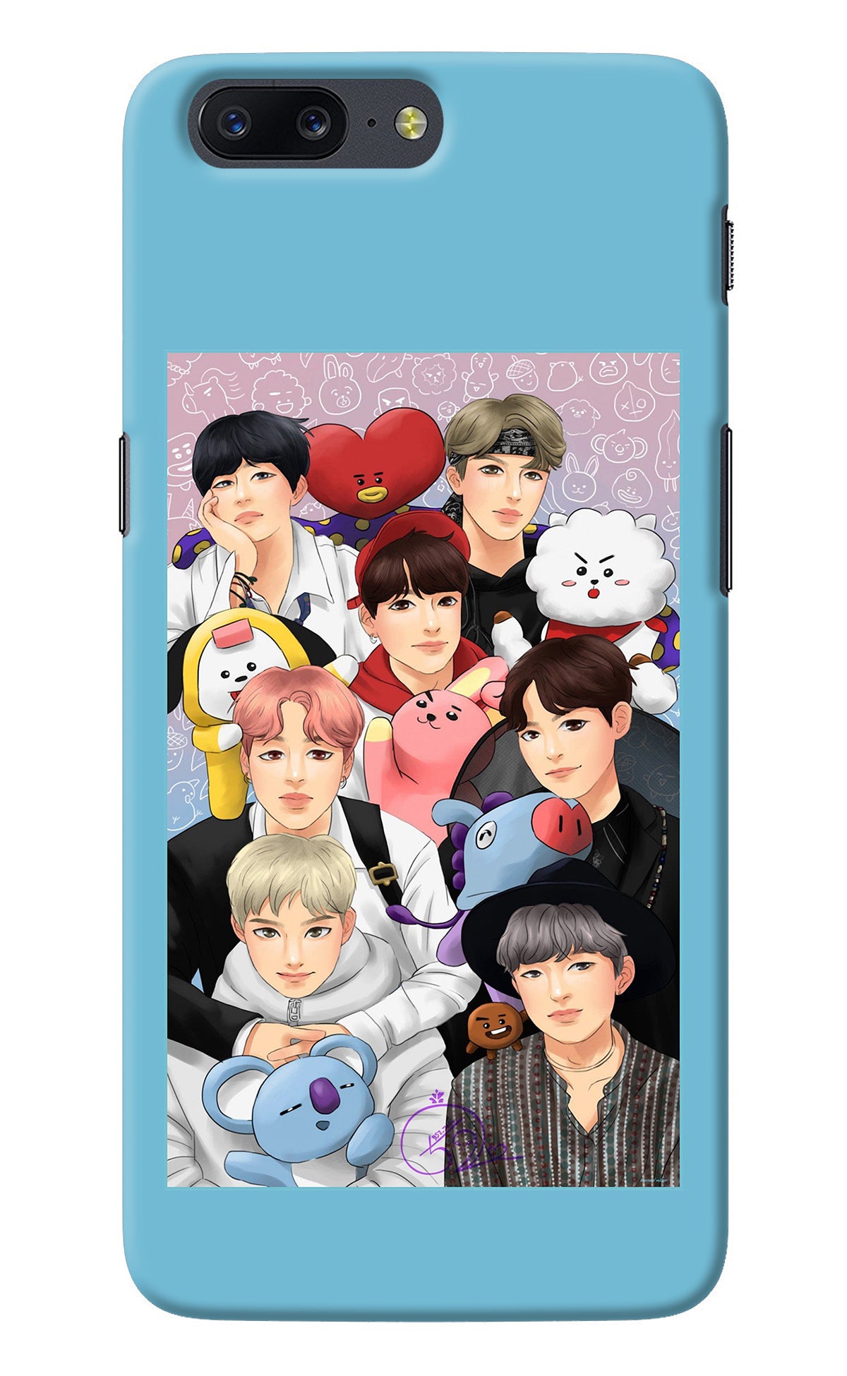 BTS with animals Oneplus 5 Back Cover