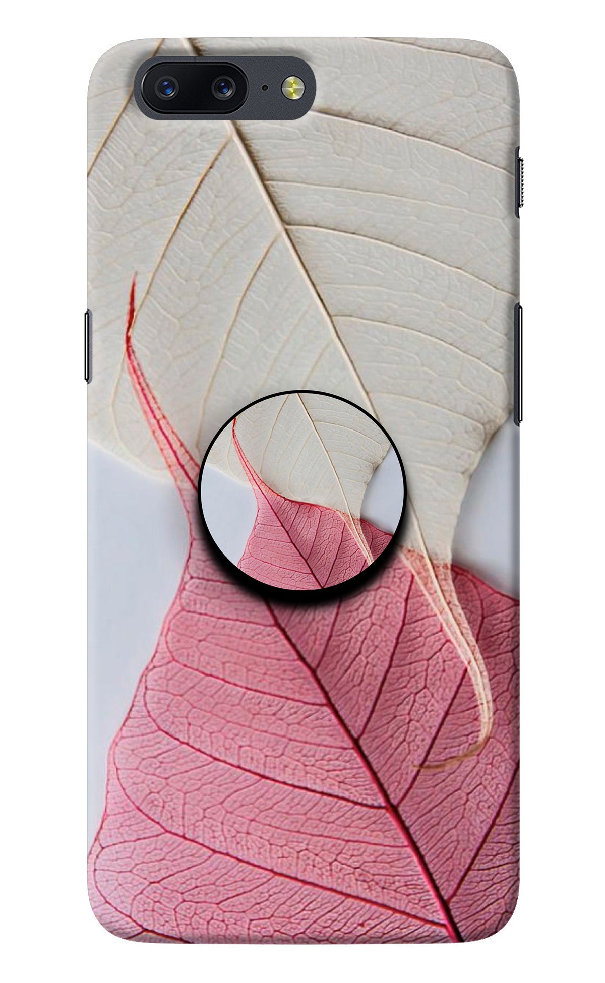 White Pink Leaf Oneplus 5 Pop Case